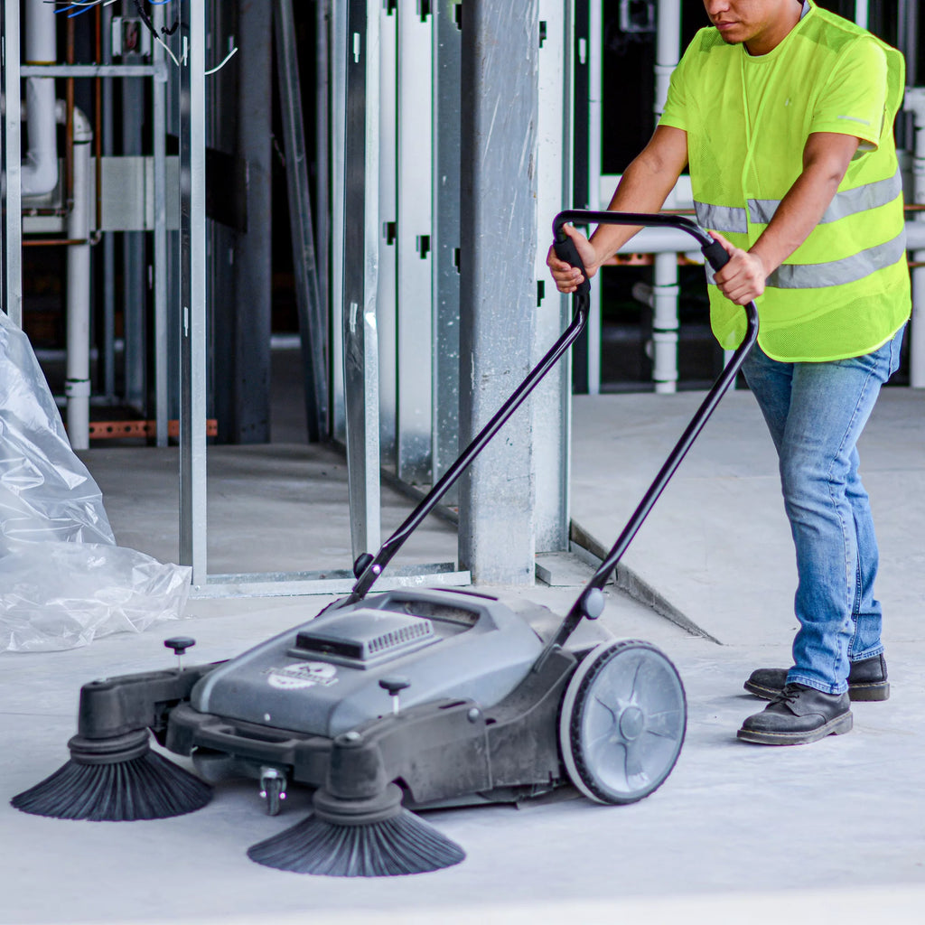 Tomahawk Power TOS38 38" Walk Behind Push Sweeper w/ Triple Power Side Brooms