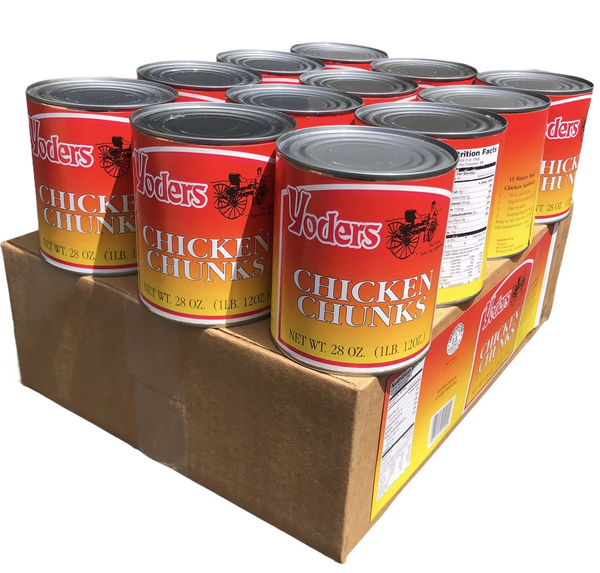 Yoders Fully Cooked Canned Chicken Chunks Emergency Survival Preparedness Food for Camping Hiking and Backpacking with 14 Servings/28oz/Can- 1 Can