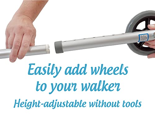 Walker Wheel Kit: 5 Inch Sport Wheels and Glide Caps (Gray)