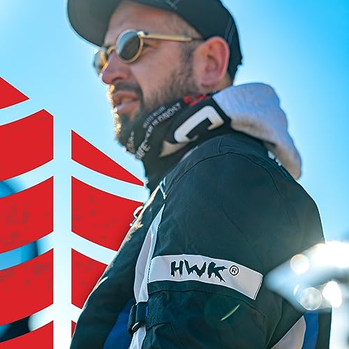 HWK Motorcycle Jacket for Men and Women Scorpion with Cordura Fabric for Enduro Motorbike Riding and Armor Foam Padding for Impact Protection, Dual Sport Motorcycle Jacket - Orange, Large
