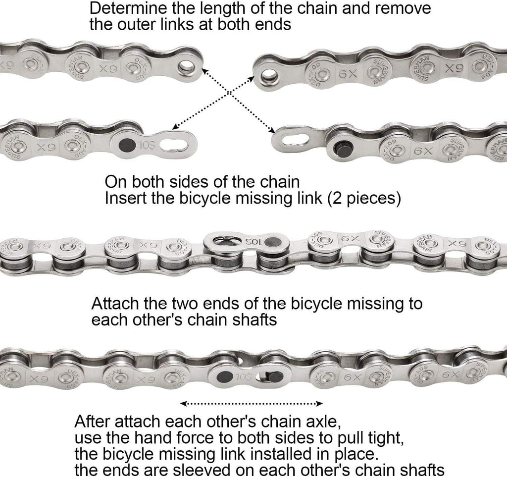 Bike Repair Chain Tool Set, Bike Chain Tool+ Chain Checker+ Bike Link Plier +3 Pairs Bicycle Missing Link for 7 8 9 10 Speed Chain
