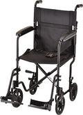 NOVA Medical Products Lightweight Transport Chair - 19" with Swing Away Footrest - Black