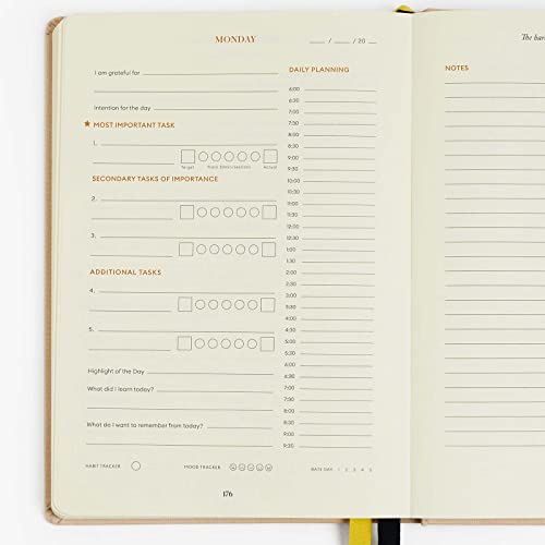 Intelligent Change 3-Month Productivity Planner 2024, Productivity Tools for Time Management & Mindfulness, Daily Planner To Do List, A5 Undated Quarterly Planner (Black)