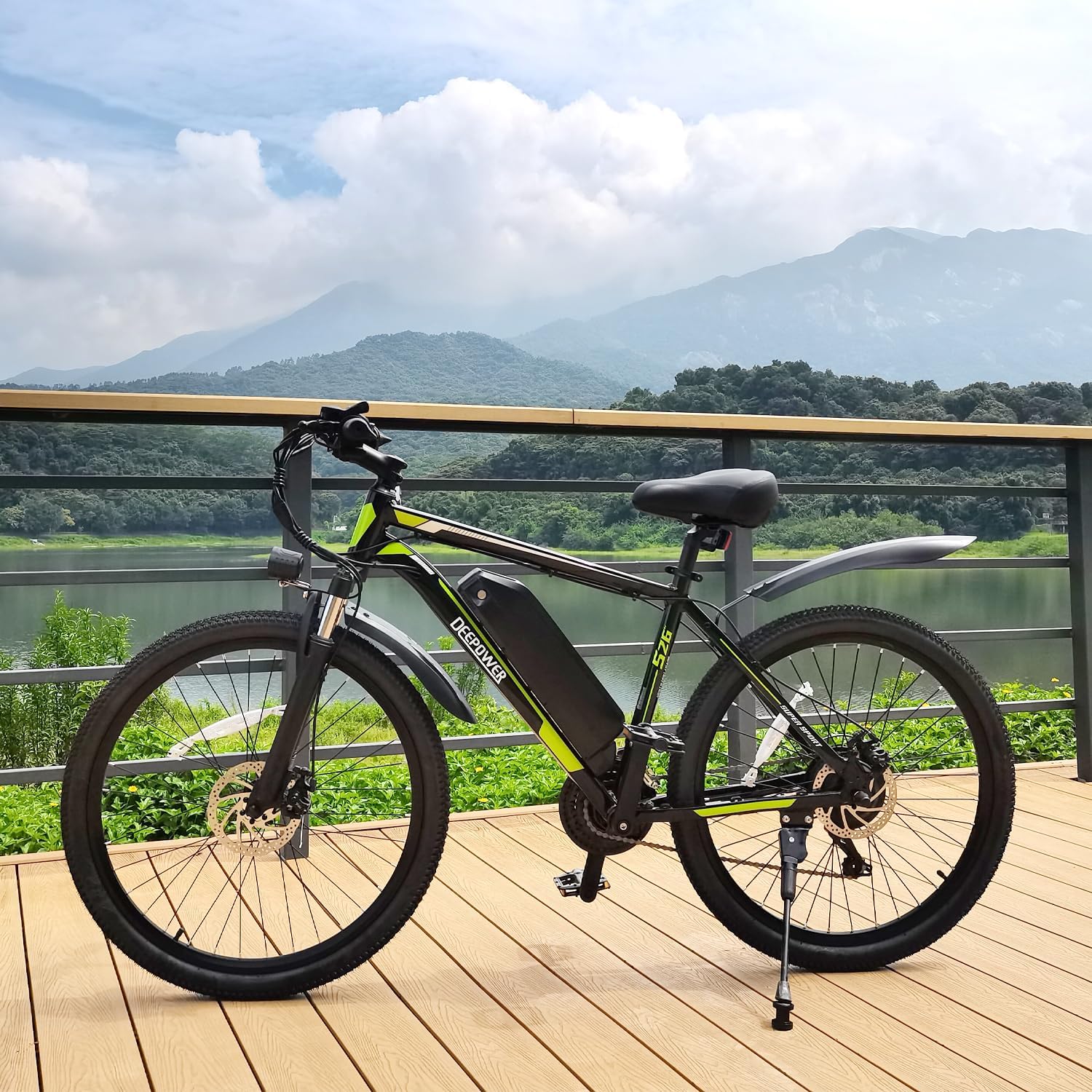 DEEPOWER S26 Electric Bike for Adult 500W Ebike 26" Mountain Electric Bicycle 48V 12.8Ah Battery 25-45Miles 25MPH Electric Bicycles 21-Speed Front Fork Suspension