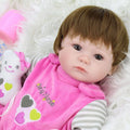 Deago 18"inch Handmade Reborn Newborn Baby Doll Realistic Silicone Vinyl Alive Baby Doll Girl with Hair Lovely Lifelike Baby