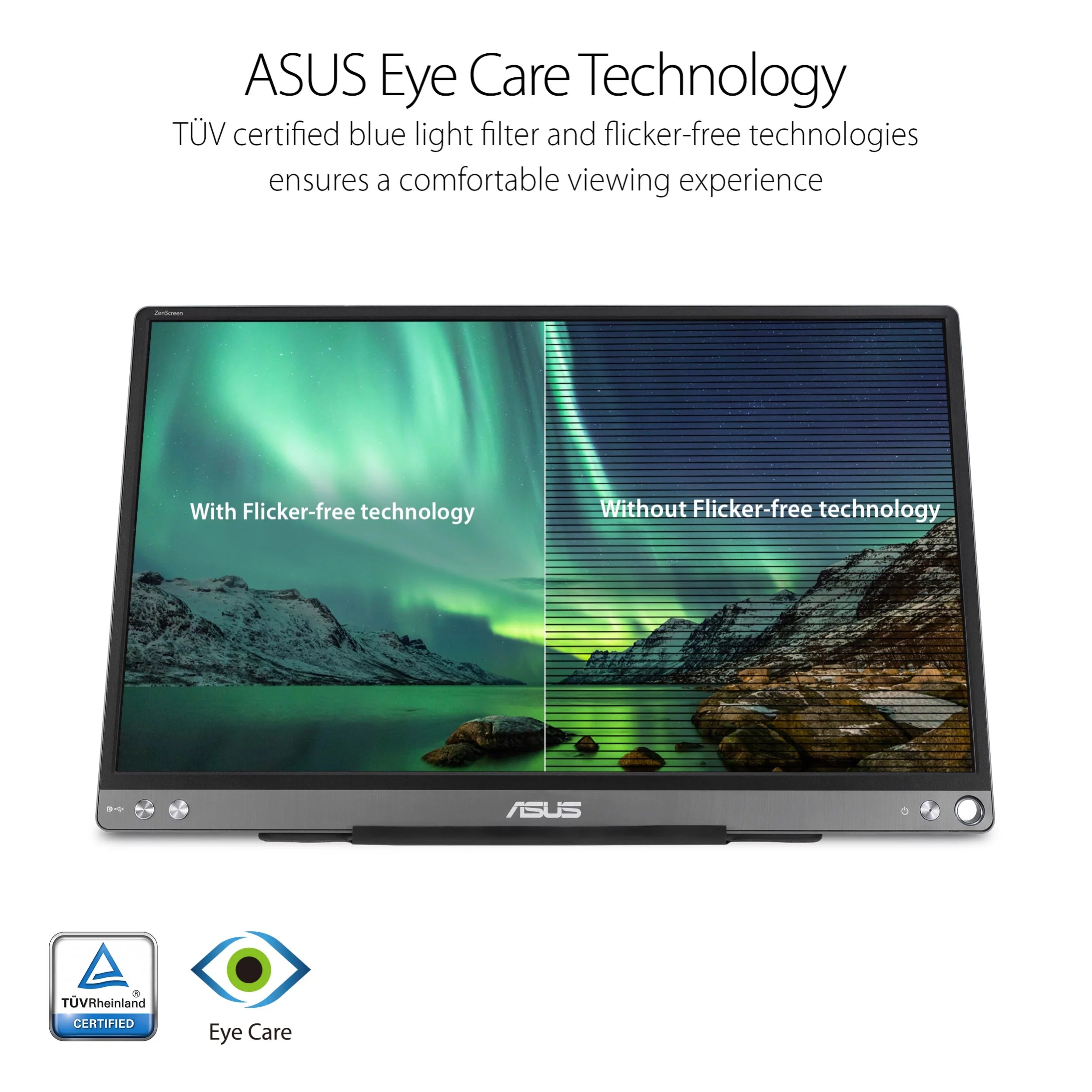 ASUS ZenScreen MB16ACE 15.6" Full HD 1920 x 1080 IPS USB Type-C Portable USB Monitor, Hybrid Signal Solution, USB Type-C, Flicker Free, Blue Light Filter, Anti-glare Surface
