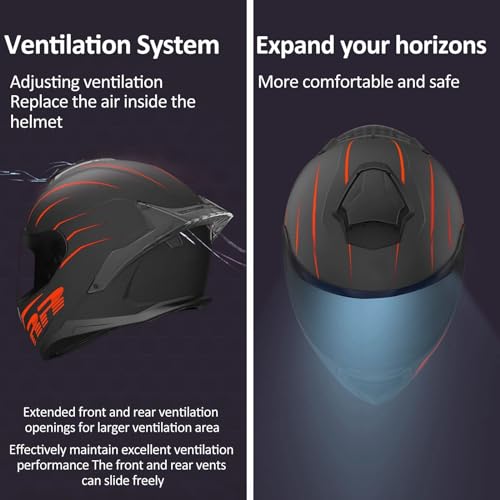 Full Face Motorcycle Bluetooth Helmet DOT FMVSS-218 Integrated Motorcycle Helmet Anti-Fog Visors Flip Up Helmet Modular Bluetooth Helmet Built-in Bluetooth Intercom Communication