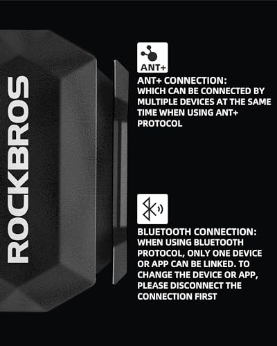 ROCKBROS Bike Computer Wireless Cycling Computers ANT+ Bluetooth Bike Speedometer Odometer Bicycle Computer with Speed Cadence Sensor for Riding Cycling Waterproof 2.9inch LCD Screen
