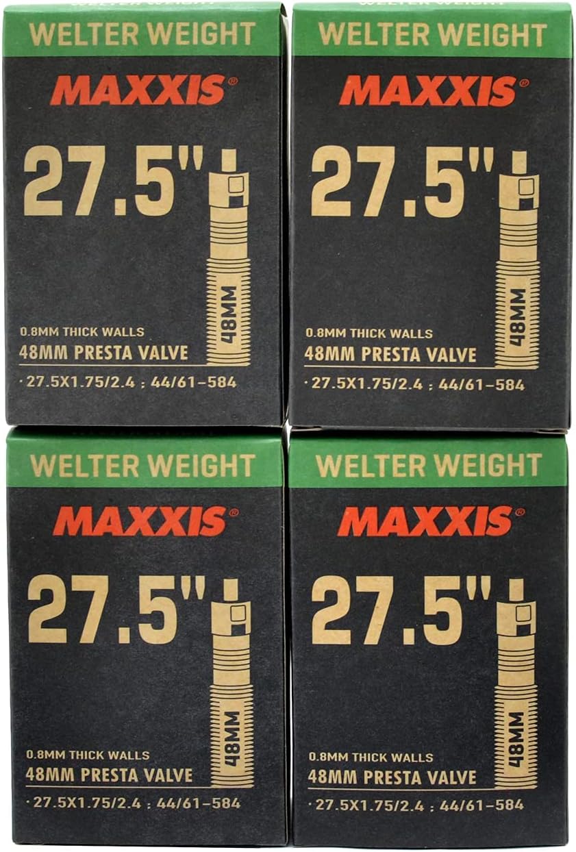 Maxxis Welter Weight 27.5 x 1.75-2.4 48mm Presta FV Bike Inner Tube, 4packs,STB2460-4