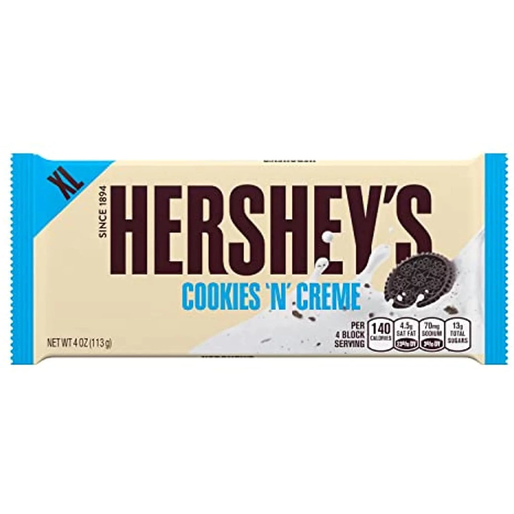 Hersheys Cookies N Creme Extra Large Candy, Bulk, 4 Oz Bars (12 Count)