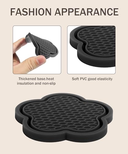 bylikeho 4PCS Car Cup Coaster,Car Coaster Car Holder Coaster,Universal Car Cup Holder Coaster,Car Accessories Anti Slip Cup Holder Insert Coaster, Car Cup Mat Cute Car Coasters for Car