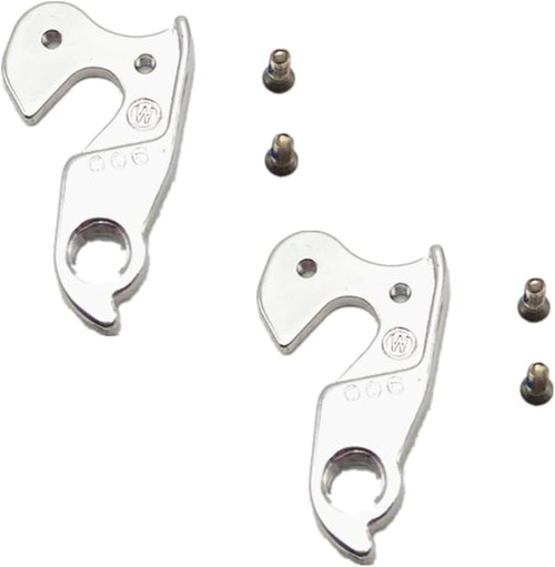 2 PCS Bike Rear Derailleur Hanger Durable Bike Derailleurs Bicycle Rear Derailleur Hanger MTB Road Bike Frame Gear Parts Dropout Adapter WG008-SL Silver 2.24x1.38''