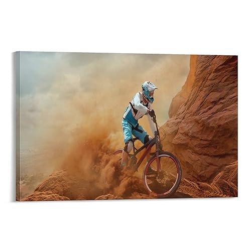 THAELY Bike Canvas Wall Art Bike Cyclocross Pictures Wall Decor Print Bike Cyclocross Posters Extreme Sport Canvas Painting Posters And Prints Wall Art Pictures for Living Room Bedroom Decor