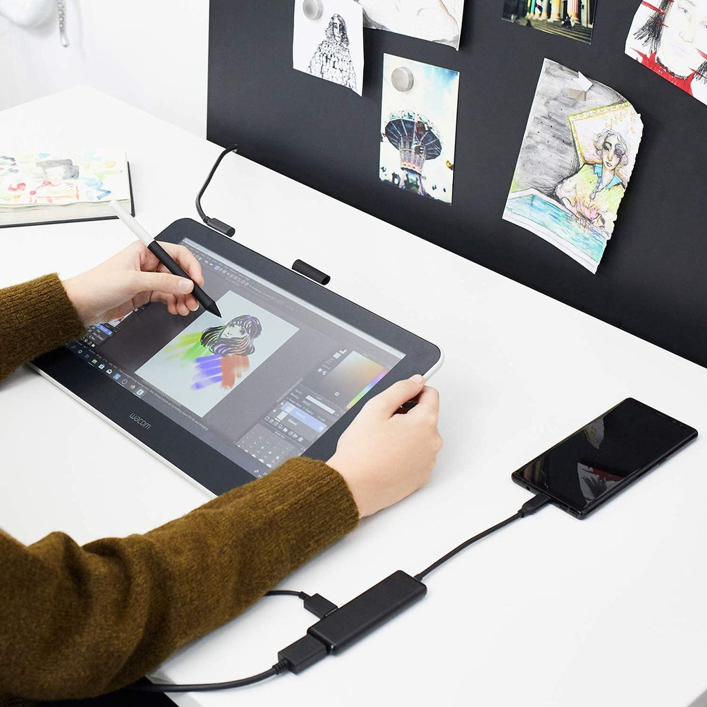 Wacom DTC133W0A One Digital Drawing Tablet with Screen, 13.3 Inch Graphics Display for Art and Animation Beginners (Renewed)