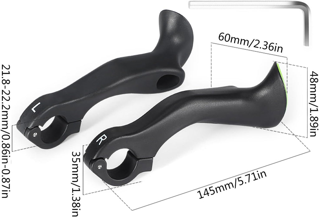 Bike Bar Ends Road Bike Handlebar Ends Mountain Bicycles Bar Ends Ergonomic Nonslip Handlebar Ends Cycling Gear Mountain Bike Handlebar Ends Lightweight Handlebar Ends Long Handlebar Grips Comfortable