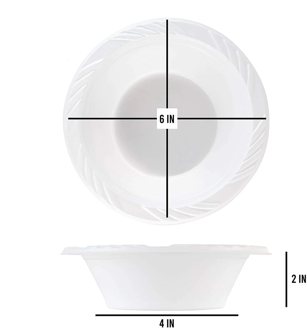 VeZee's Medium Weight White Disposable 12 oz. Plastic Soup Bowls for Elegant Parties, Hotel, Resturants & Home Use|800CT