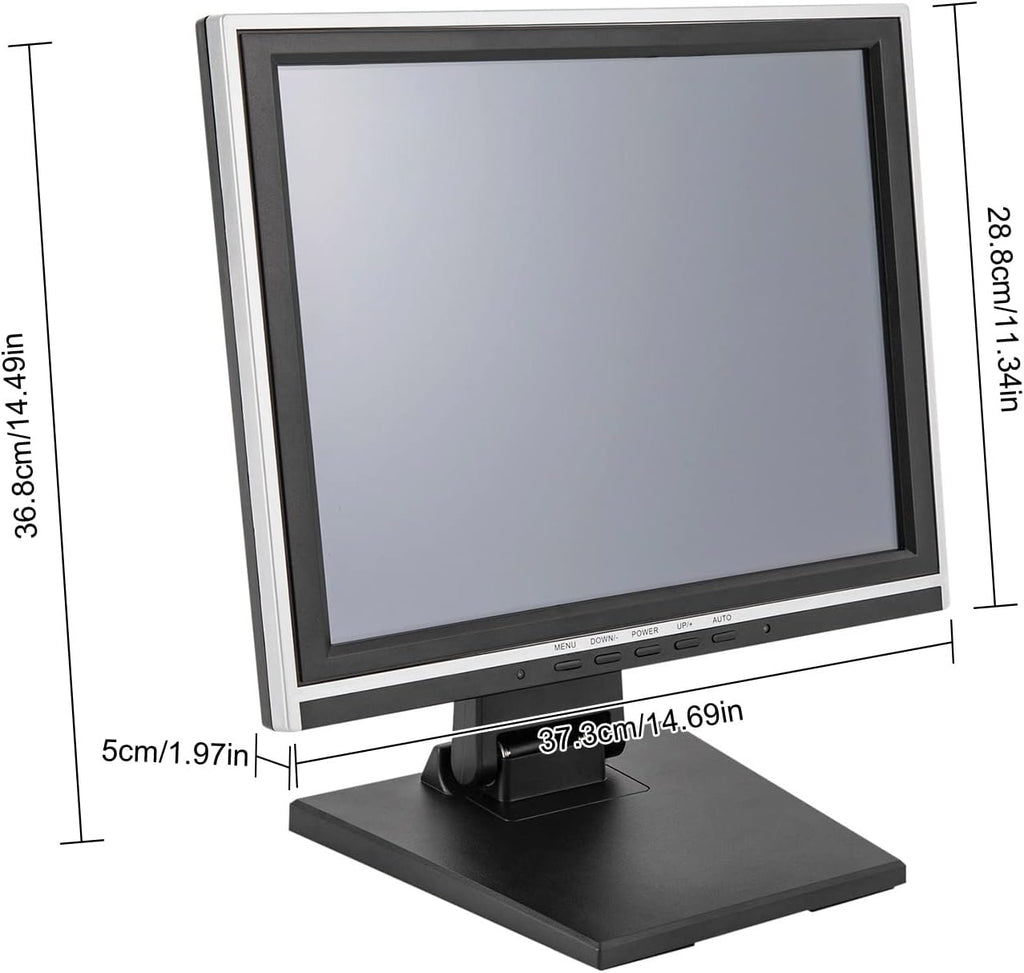 15" LCD Touch Screen Monitor, POS Systems with Adjustable Multi-Touch Monitor USB Interface Touchscreen for Gym Retail Small Business Sale System Office POS Restaurant