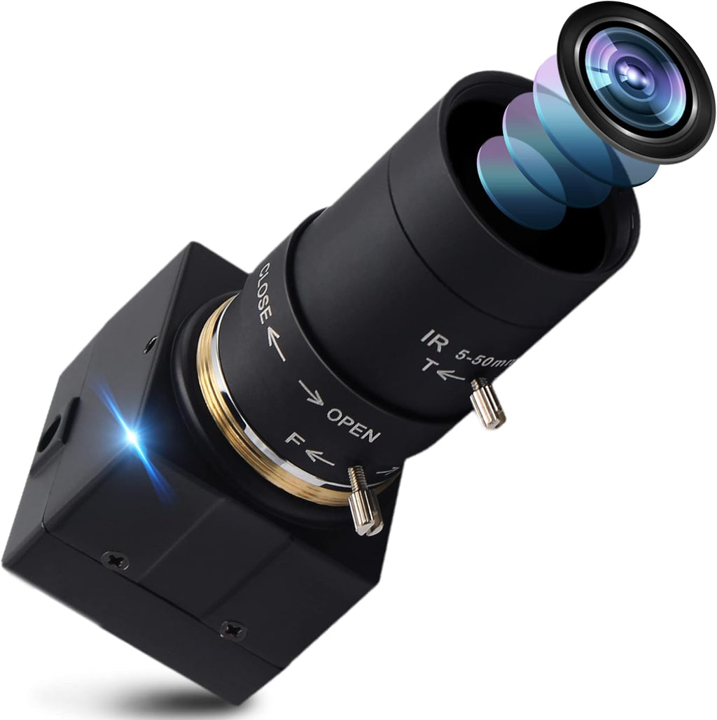 ALPCAM 4K Webcam,Ultra HD 2160P USB Camera 10X Manual Optical Zoom Camera with IMX415 Sensor,2.8-12mm Varifocal Lens Web Camer,Plug and Play USB Web Camera for Video Calling/Zoom/Skype/Laptop PC