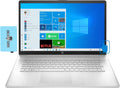 HP Newest 17z (2021) HD + Touchscreen Laptop for Business or Student (AMD Ryzen 5 5500U 6-Core, 16GB RAM, 128GB PCIe SSD + 1TB HDD, AMD Radeon, 17.3" (1600x900), WiFi, BT, Webcam, Win 10 H) w/ Hub