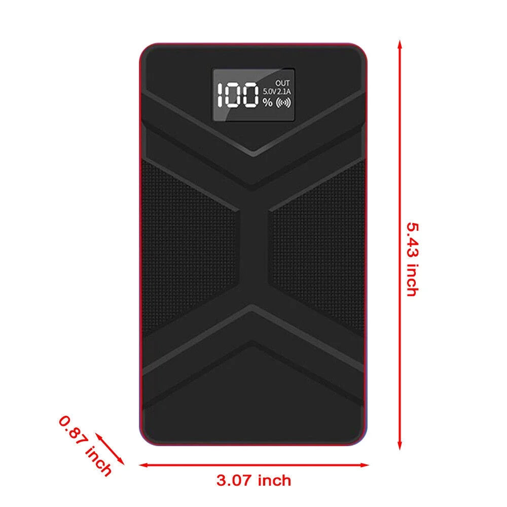 Xhy Jump Starter 20000mAh Car Battery Pack Booster Jumper Box Portable Emergency Start Power Supply Auto Power Bank with Built-in LED Light Black