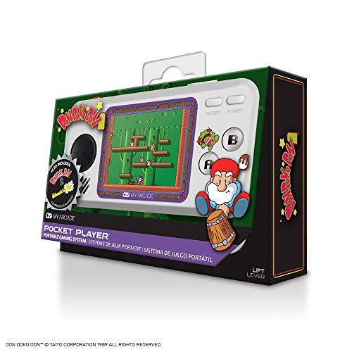 My Arcade Pocket Player Handheld Game Console: 3 Built In Games, Pac-Man, Pac-Panic, Pac-Mania, Full Color Display, Speaker, Volume Controls, Headphone Jack, Battery or Micro USB Powered, Yellow