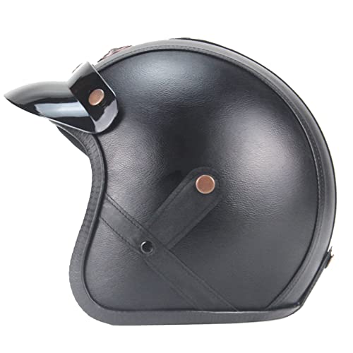 DLPACKJ Motorcycle Helmet 3/4 Open Face Half Helmet with Removable and Washable Lining, DOT Approved - Lightweight Half Face Motorbike Helmet for Men Women Scooter ATV Cruiser
