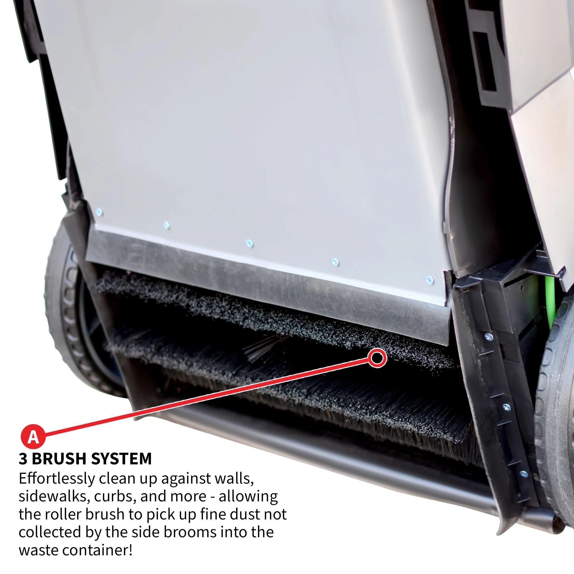 Tomahawk Power TOS38 38" Walk Behind Push Sweeper w/ Triple Power Side Brooms