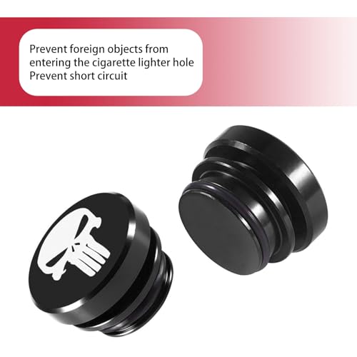 dawfall 2 PCS Car Metal Cigarette Lighter Cover, ID 0.8" OD 0.98" Personalized Middle Finger Cigarette Socket Decoration, Dustproof Sealing Cover with Rubber Ring, Universal for Car Motorcycles