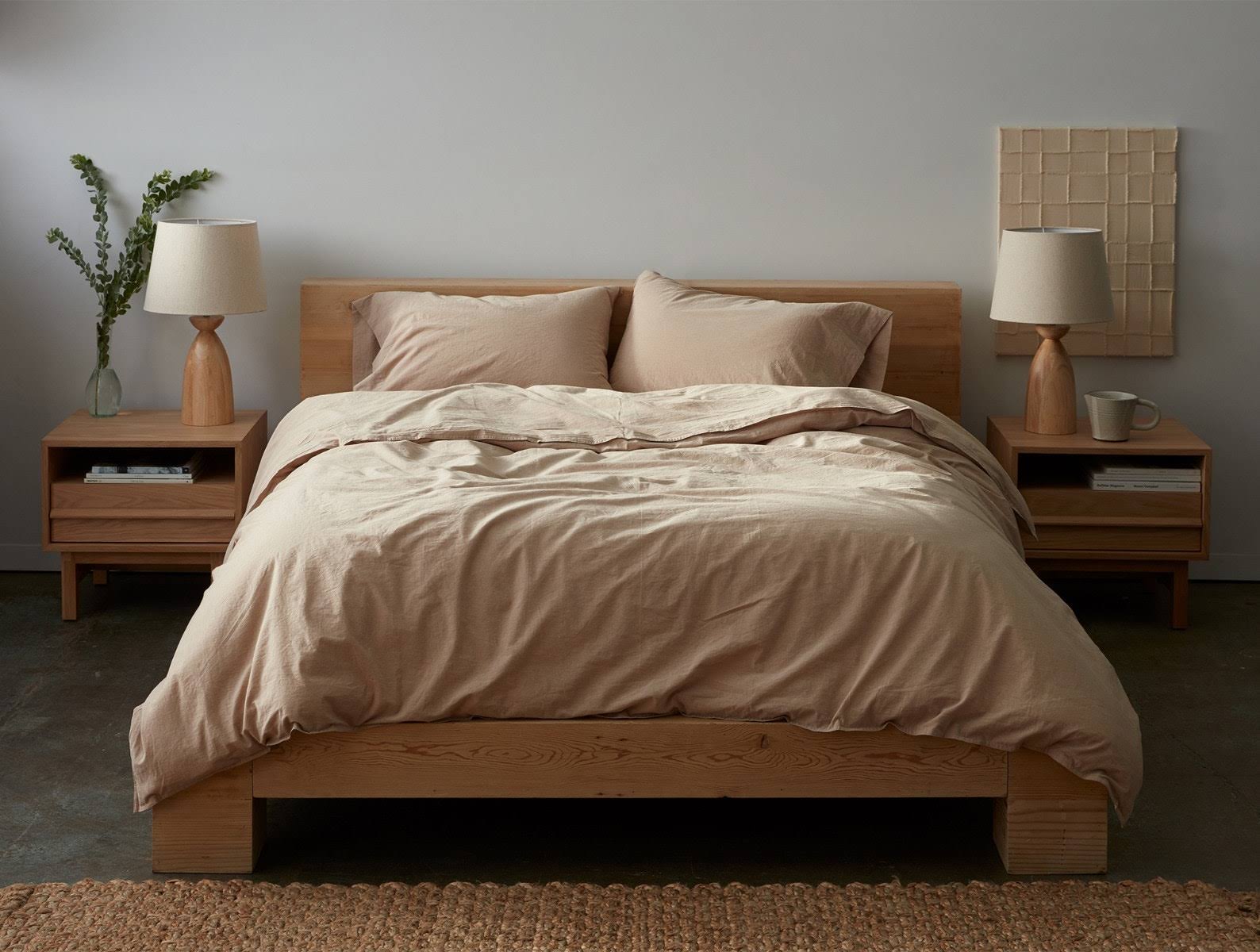 Coyuchi | Organic Crinkled Percale Fitted Sheet King Steel Blue
