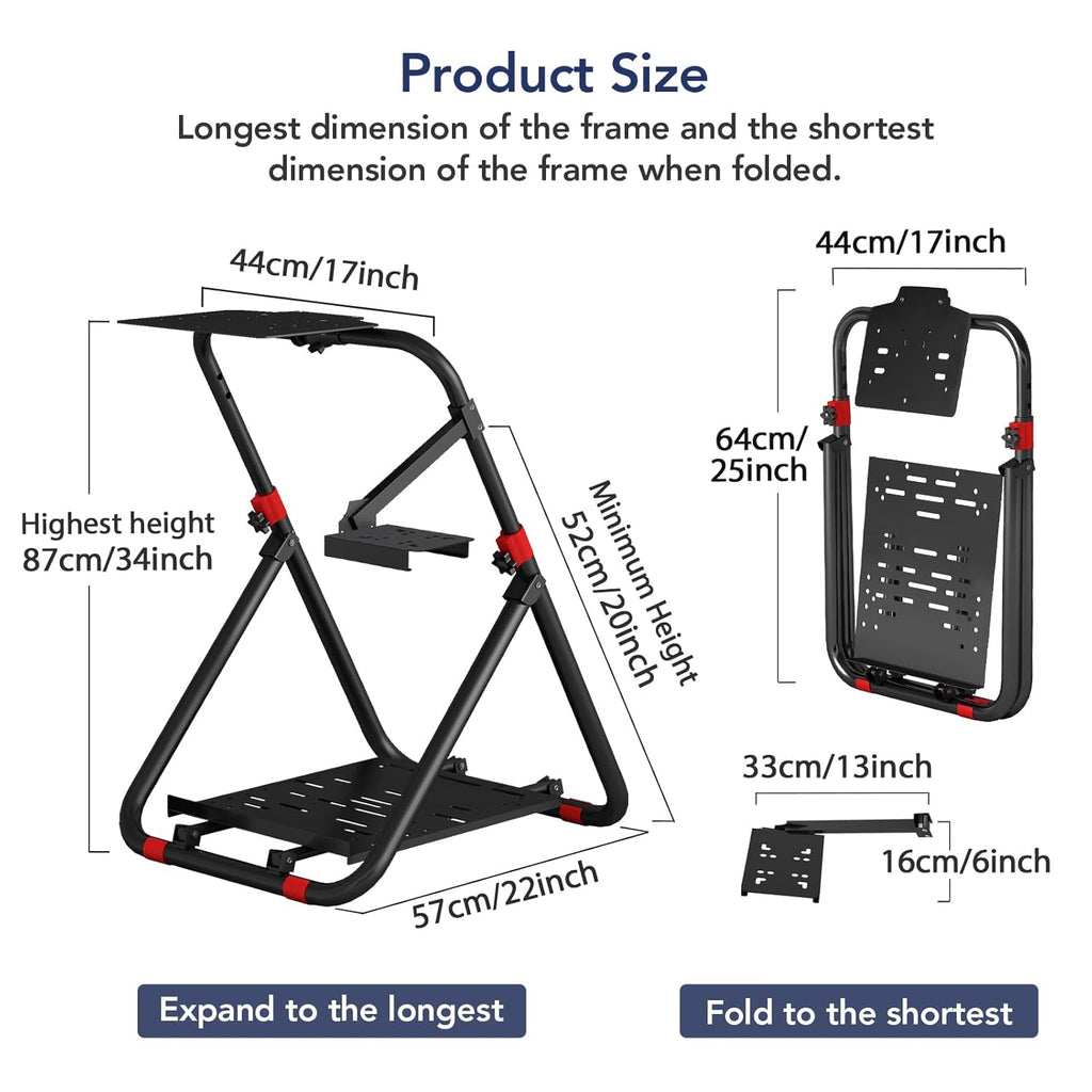 DIWANGUS Racing Wheel Stand Foldable Steering Wheel Adjustable Stand for Logitech G29 G920 G923 G27 G25 for Thrustmaster T248X T248 T300RS T150 458 TX Xbox PS4 PS5