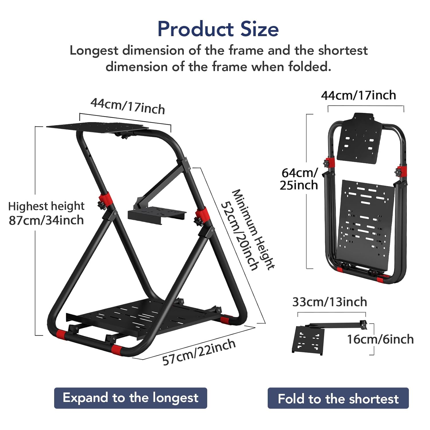 DIWANGUS Racing Wheel Stand Foldable Steering Wheel Adjustable Stand for Logitech G29 G920 G923 G27 G25 for Thrustmaster T248X T248 T300RS T150 458 TX Xbox PS4 PS5