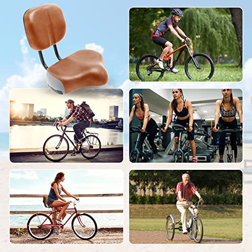 H&ZT Oversized Bike Saddle with Backrest, Universal Replacement Bicycle Saddle Comfortable Wider Compatible with Tricycle, Exercise and Road Bikes