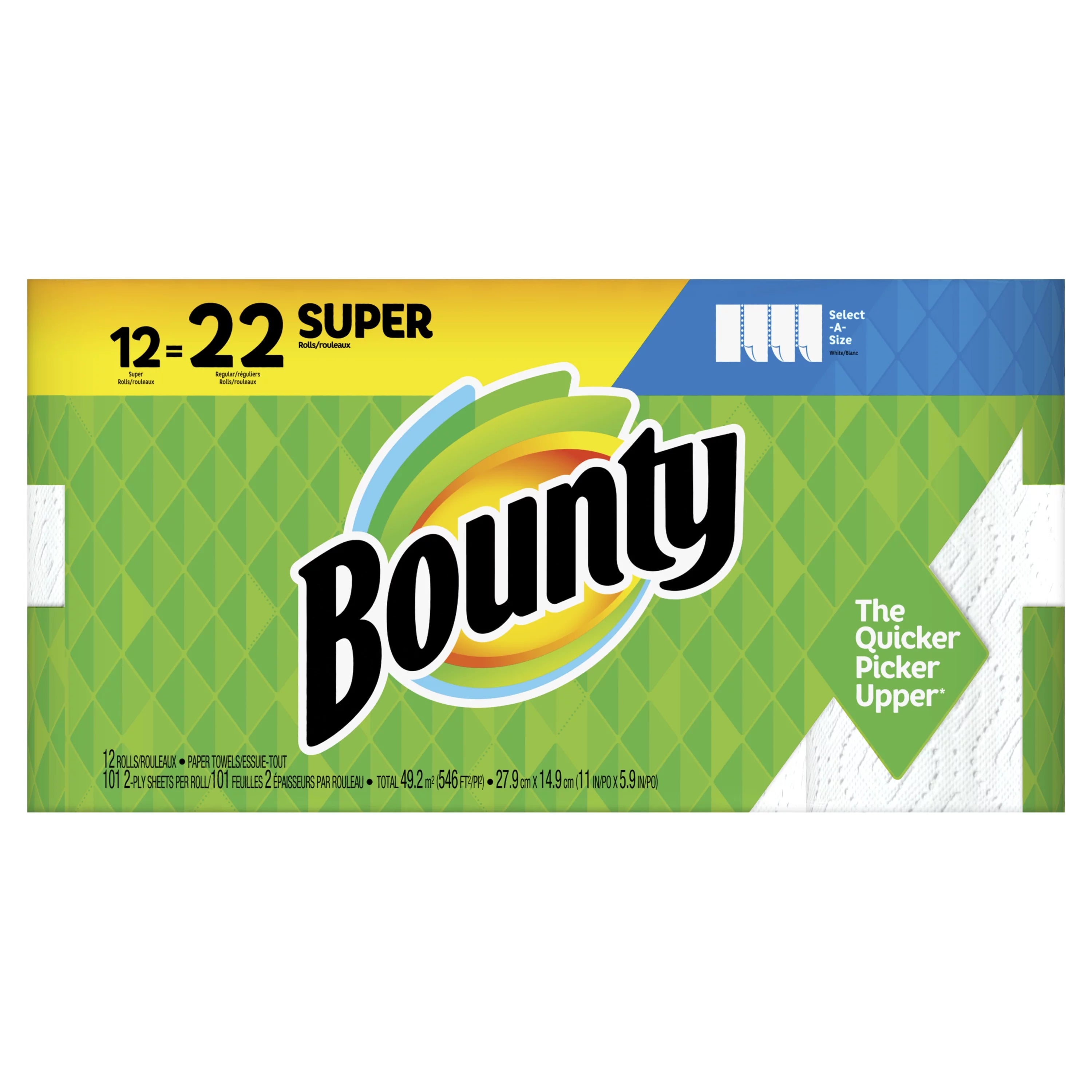 Bounty Select-A-Size Paper Towels, White, 12 Super Rolls