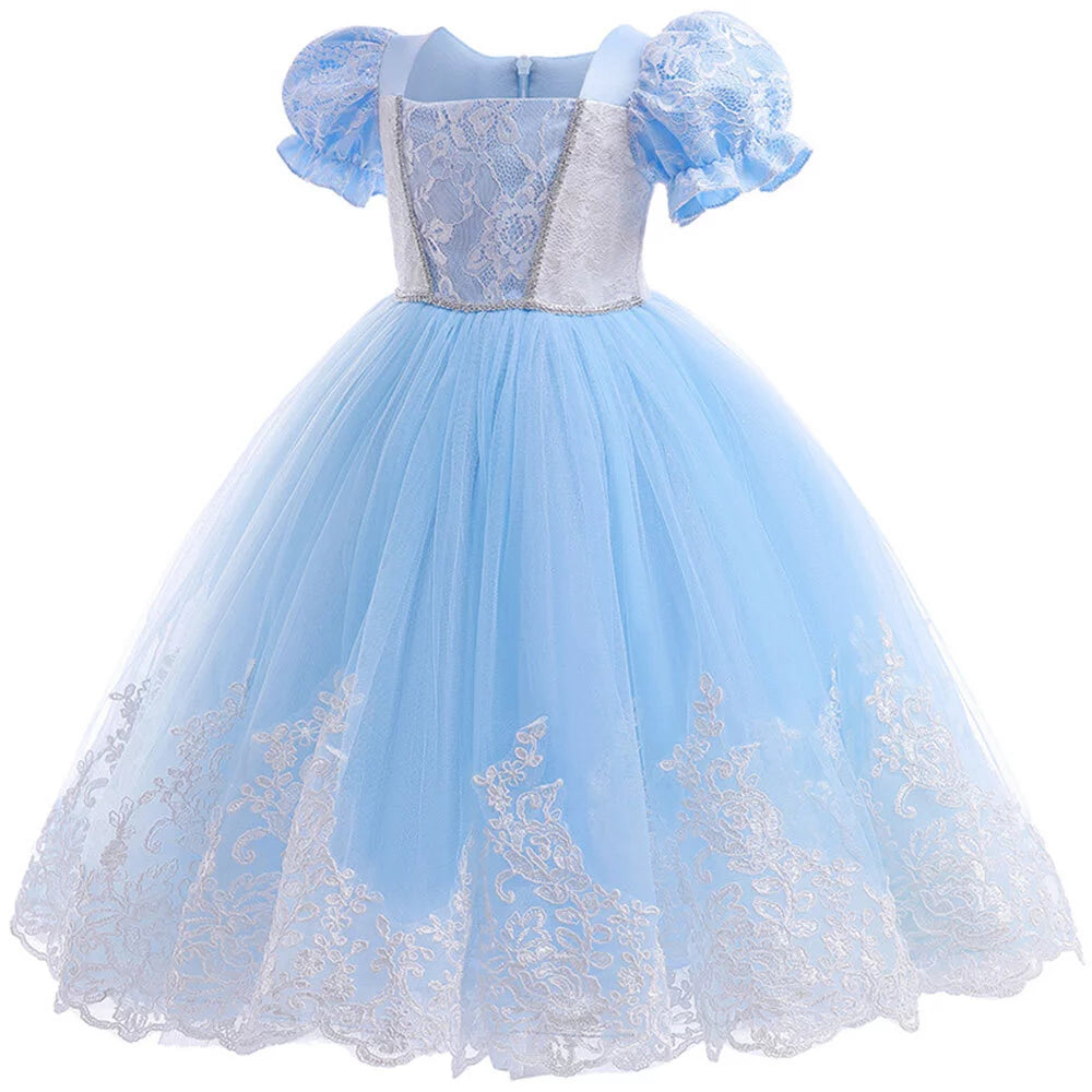 Girls Cinderella Dress Princess Costume Halloween Fancy-Dress for 3-10 Years