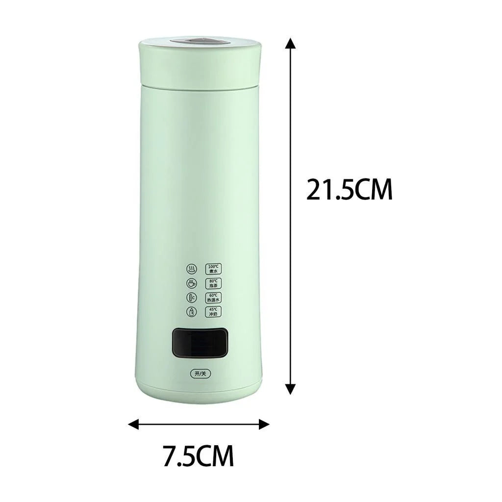 Portable Electric Hot Water Kettle Tea Coffee Kettle Water Boiler with Tea Filter, Keep Warm Travel Electric Kettle for Milk Green