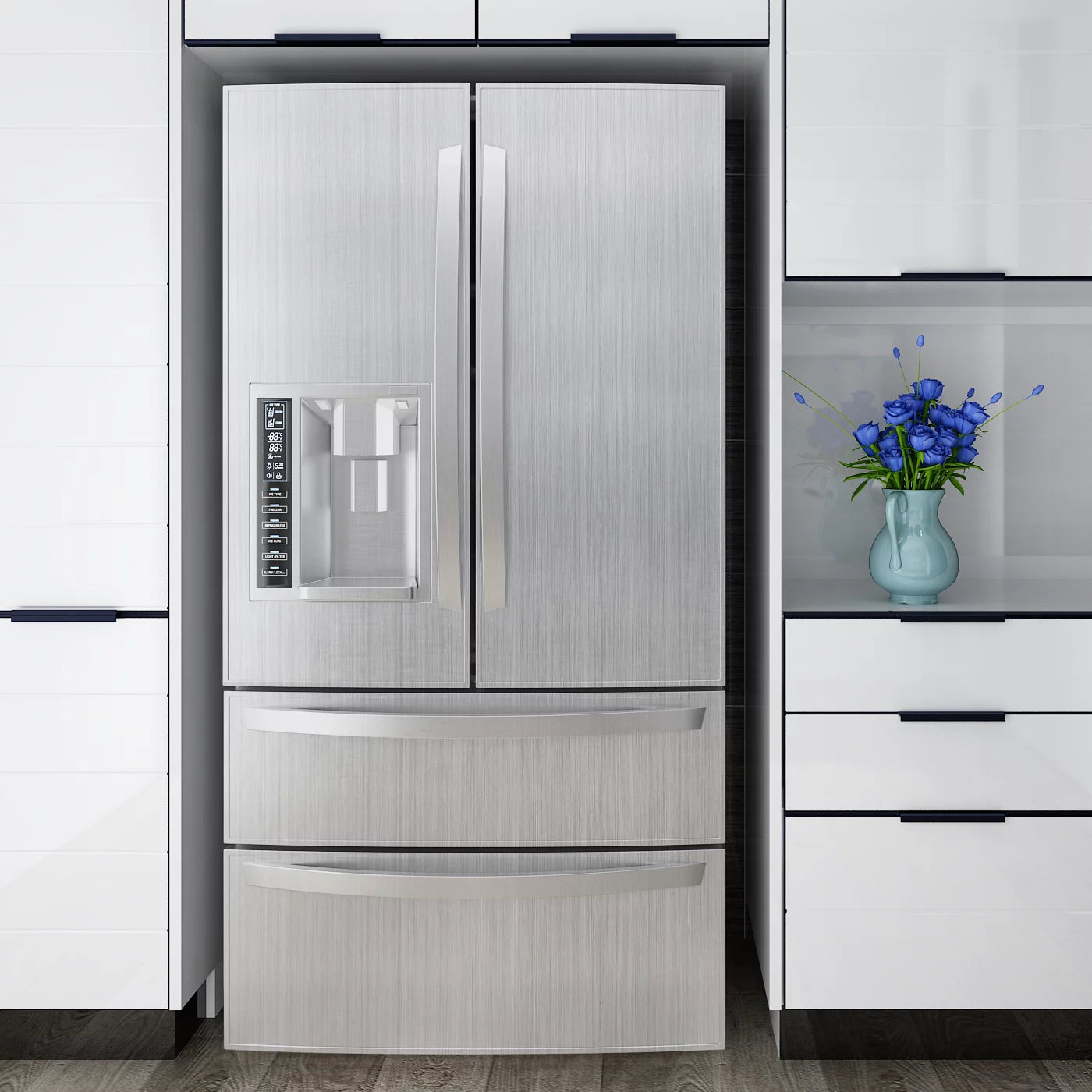 LaCheery Stainless Steel Contact Paper Silver Wallpaper Self Adhesive Removable Wallpaper Dishwasher Cover Shelf Liner Peel and Stick Wallpaper for Kitchen Appliances Refrigerator 16"x 317"