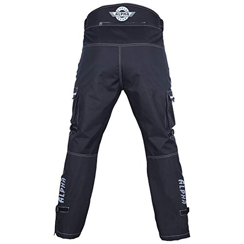 Dirt Bike Motocross Motorcycle pants for men hi Vis armor riding racing dual sports overpants atv mx bmx (BLACK, WAIST 40"-42" INSEAM 34")