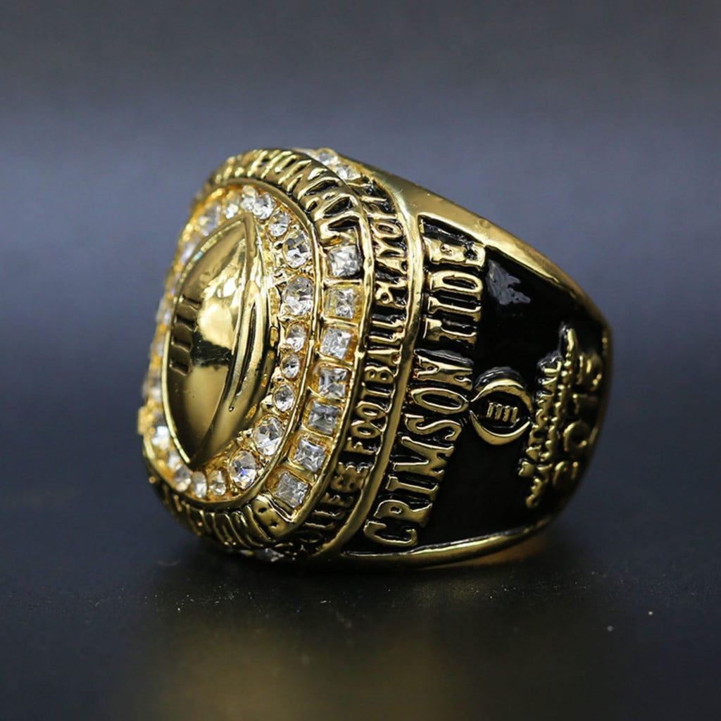 Alabama for Football 2015 'National Champions Ring - Size 11/ Sports Fan Tribute with Golden Glow Rings in Sandalwood Box - Ideal Gift for Men, Women & Fans Boys Youth, Large