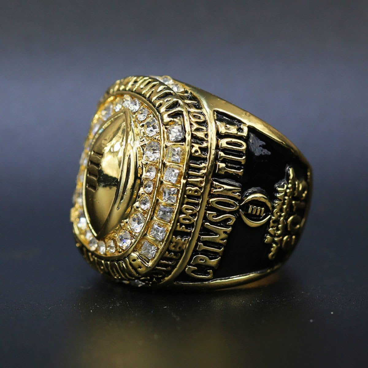 Alabama for Football 2015 'National Champions Ring - Size 11/ Sports Fan Tribute with Golden Glow Rings in Sandalwood Box - Ideal Gift for Men, Women & Fans Boys Youth, Large