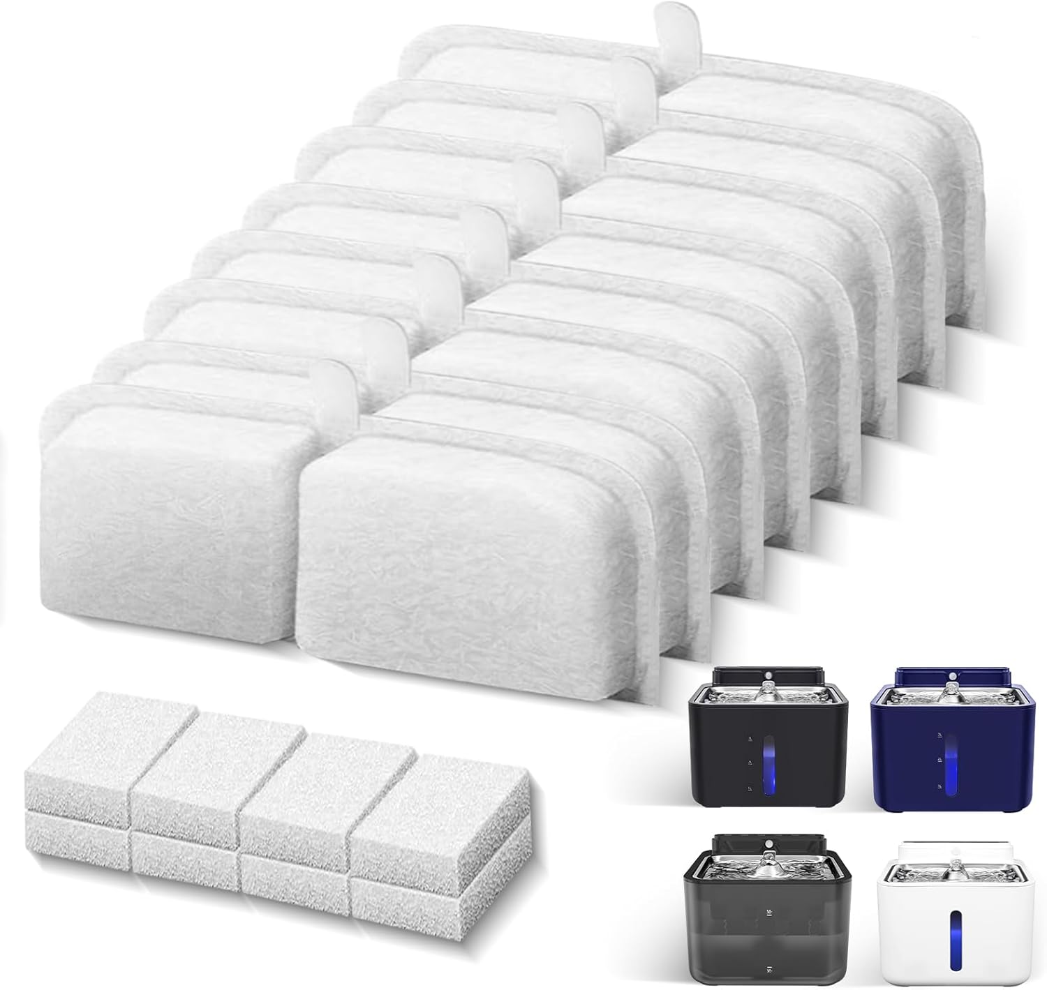 8 Packs Replacement Filters for Automatic Pet Water Fountain,3 Months Set of Replacement Filters