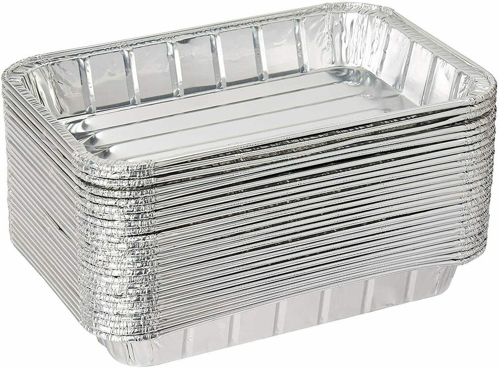 Small Disposable 8.75" x 6.25" Aluminum Broiler Pan - 50 PACK