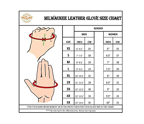Milwaukee Leather MG7514 Men's Brown Leather with Gel Palm Motorcycle Gloves W/Protective Knuckle