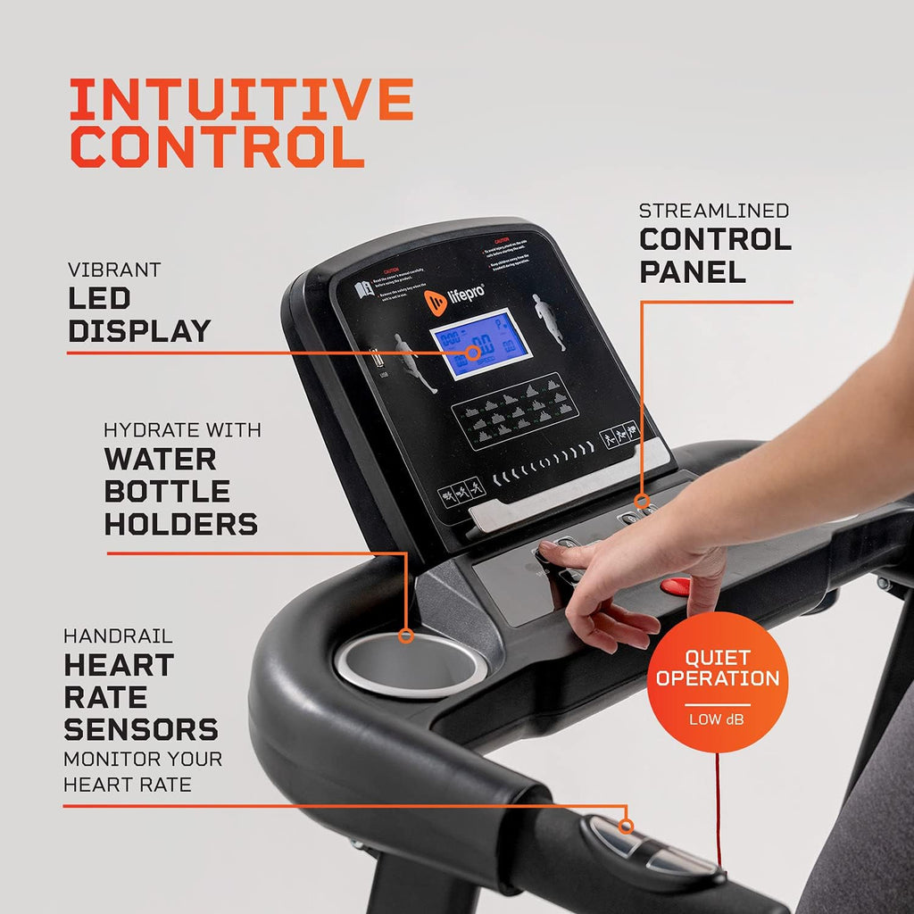 Lifepro Foldable Treadmill for Home - Portable Small Treadmill for Apartment - Mini Folding Treadmill for Walking & Running - Electric Smart Compact Treadmill with Bluetooth, Tablet Holder