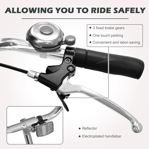ABORON Adults Tricycles, 20/24/26IN Trike Bike with Parking Brake Handle, 7 Speed Rear Derailleur, Double-Wall Wheel Rims, for Shopping Picnics Exercise Outdoor Sports Men Women