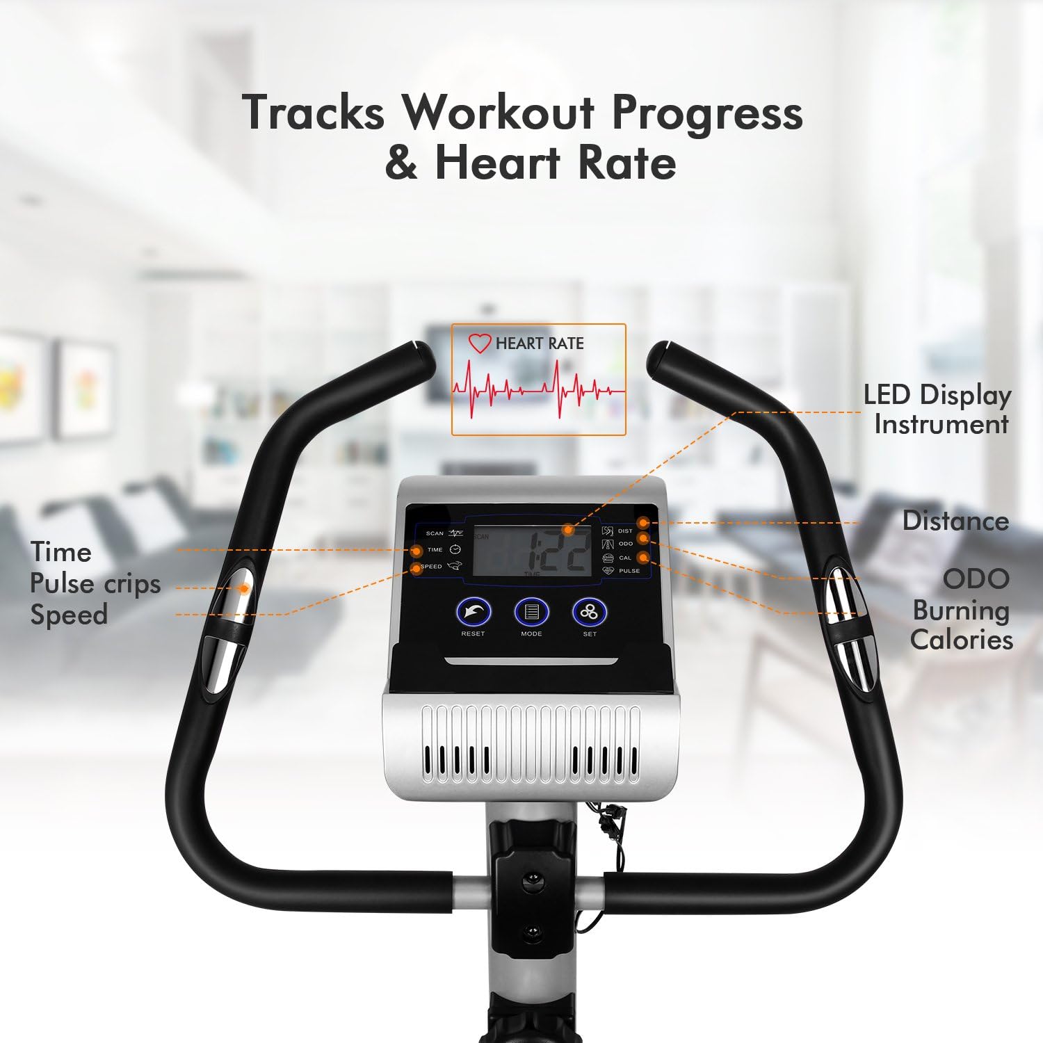 ANCHEER Upright Bike, Magnetic Resistance Exercise Bike for Cardio Workout Indoor Cycling