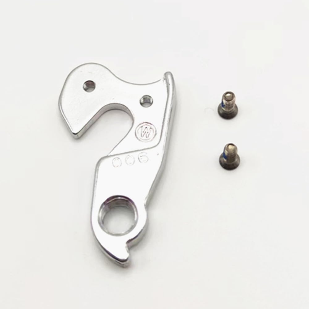 2 PCS Bike Rear Derailleur Hanger Durable Bike Derailleurs Bicycle Rear Derailleur Hanger MTB Road Bike Frame Gear Parts Dropout Adapter WG008-SL Silver 2.24x1.38''