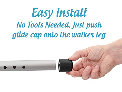 Walker Wheel Kit: 5 Inch Sport Wheels and Glide Caps (Gray)