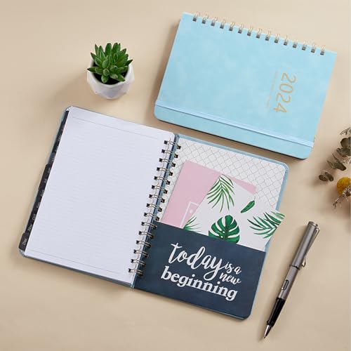 2024 Planner,Weekly and Monthly Academic Planner 2024 Spiral Bound,6.4"x8.5",Jan 2024-Dec 2024,Agenda Daily Planner Calendar Planner 2024 with Tabs(Brown)
