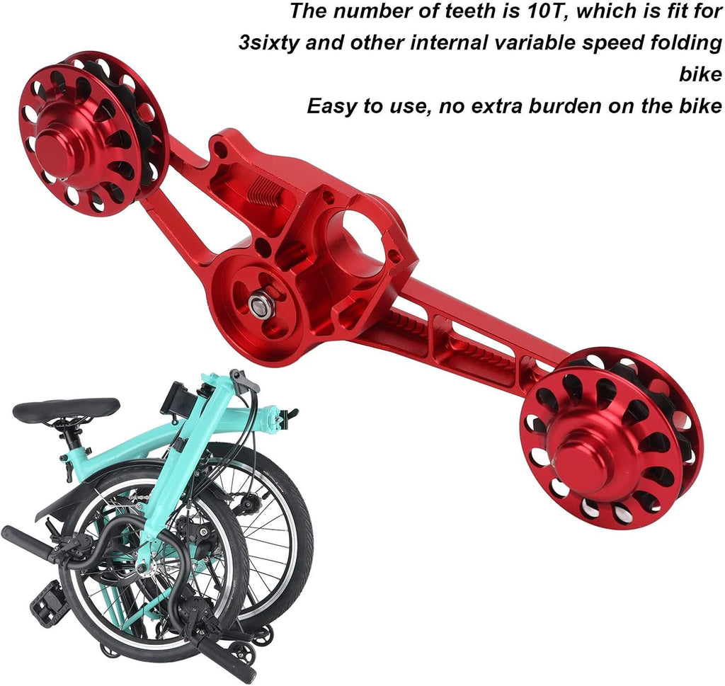 VGEBY Bike Chain Guide Tensioner, 10T Bike Single Speed Aluminum Chain Tensioner Wear-Resistant Rear Derailleur Chain Tensioner(red)