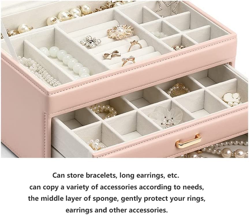 Jewelry Box Jewelry Boxes Jewelry Case PU Leather Jewelry Box Jewelry Storage Box Earring Ear Stud Ring Necklace Organizer Case Jewelry Box Organizer Jewelry Organizer (